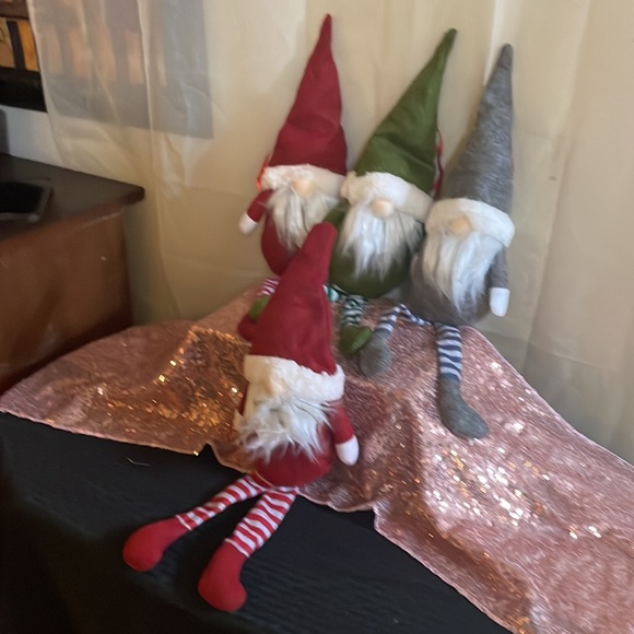 Gnomes Christmas decor 3 pieces gnome plush dolls w/ bendable hats and l… - Picture 2 of 8